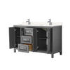 Custom image for Dark Gray with Polished Chrome Trim / Carrara Cultured Marble / No Mirror