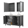 Custom image for Dark Gray with Polished Chrome Trim / Carrara Cultured Marble / Medicine Cabinets