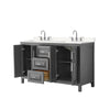 Custom image for Dark Gray with Polished Chrome Trim / Carrara Cultured Marble / No Mirror
