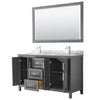 Custom image for Dark Gray with Polished Chrome Trim / White Carrara Marble / 58