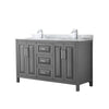 Custom image for Dark Gray with Polished Chrome Trim / White Carrara Marble / No Mirror