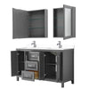 Custom image for Dark Gray with Polished Chrome Trim / White Cultured Marble / Medicine Cabinets