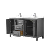 Custom image for Dark Gray with Polished Chrome Trim / White Cultured Marble / No Mirror