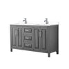 Custom image for Dark Gray with Polished Chrome Trim / White Cultured Marble / No Mirror