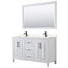 Custom image for White with Matte Black Trim / Carrara Cultured Marble / 58