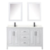 Custom image for White with Matte Black Trim / Carrara Cultured Marble / Medicine Cabinets