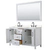 Custom image for White with Matte Black Trim / Carrara Cultured Marble / 58