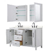 Custom image for White with Matte Black Trim / Carrara Cultured Marble / Medicine Cabinets