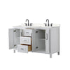 Custom image for White with Matte Black Trim / Carrara Cultured Marble / No Mirror