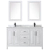Custom image for White with Matte Black Trim / White Carrara Marble / 24