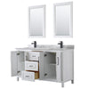 Custom image for White with Matte Black Trim / White Carrara Marble / 24