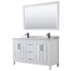 Custom image for White with Matte Black Trim / White Carrara Marble / 58