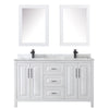 Custom image for White with Matte Black Trim / White Carrara Marble / Medicine Cabinets