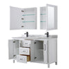 Custom image for White with Matte Black Trim / White Carrara Marble / Medicine Cabinets