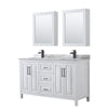 Custom image for White with Matte Black Trim / White Carrara Marble / Medicine Cabinets