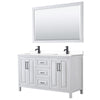 Custom image for White with Matte Black Trim / White Cultured Marble / 58