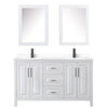 Custom image for White with Matte Black Trim / White Cultured Marble / Medicine Cabinets