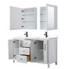 Custom image for White with Matte Black Trim / White Cultured Marble / Medicine Cabinets