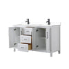Custom image for White with Matte Black Trim / White Cultured Marble / No Mirror