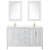 Custom image for White with Brushed Gold Trim / Carrara Cultured Marble / 24