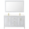 Custom image for White with Brushed Gold Trim / Carrara Cultured Marble / 58