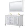 Custom image for White with Brushed Gold Trim / Carrara Cultured Marble / 58