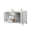 Custom image for White with Brushed Gold Trim / Carrara Cultured Marble / No Mirror