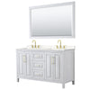 Custom image for White with Brushed Gold Trim / Carrara Cultured Marble / 58