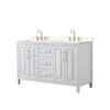 Custom image for White with Brushed Gold Trim / Carrara Cultured Marble / No Mirror