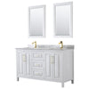 Custom image for White with Brushed Gold Trim / White Carrara Marble / 24