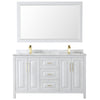 Custom image for White with Brushed Gold Trim / White Carrara Marble / 58