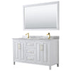 Custom image for White with Brushed Gold Trim / White Carrara Marble / 58