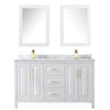 Custom image for White with Brushed Gold Trim / White Carrara Marble / Medicine Cabinets