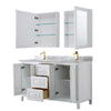 Custom image for White with Brushed Gold Trim / White Carrara Marble / Medicine Cabinets