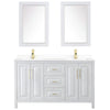 Custom image for White with Brushed Gold Trim / White Cultured Marble / 24