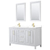 Custom image for White with Brushed Gold Trim / White Cultured Marble / 24