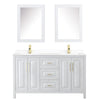 Custom image for White with Brushed Gold Trim / White Cultured Marble / Medicine Cabinets