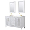 Custom image for White with Brushed Gold Trim / White Cultured Marble / 24