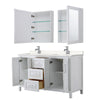 Custom image for White with Polished Chrome Trim / Carrara Cultured Marble / Medicine Cabinets