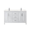 Custom image for White with Polished Chrome Trim / Carrara Cultured Marble / No Mirror