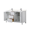 Custom image for White with Polished Chrome Trim / Carrara Cultured Marble / No Mirror