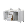 Custom image for White with Polished Chrome Trim / Carrara Cultured Marble / No Mirror