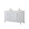 Custom image for White with Polished Chrome Trim / Carrara Cultured Marble / No Mirror