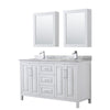 Custom image for White with Polished Chrome Trim / White Carrara Marble / Medicine Cabinets