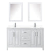 Custom image for White with Polished Chrome Trim / White Cultured Marble / Medicine Cabinets