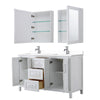 Custom image for White with Polished Chrome Trim / White Cultured Marble / Medicine Cabinets