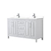 Custom image for White with Polished Chrome Trim / White Cultured Marble / No Mirror