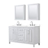 Custom image for White with Polished Chrome Trim / White Cultured Marble / Medicine Cabinets