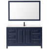 Custom image for Dark Blue with Matte Black Trim / Carrara Cultured Marble / 58