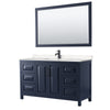 Custom image for Dark Blue with Matte Black Trim / Carrara Cultured Marble / 58